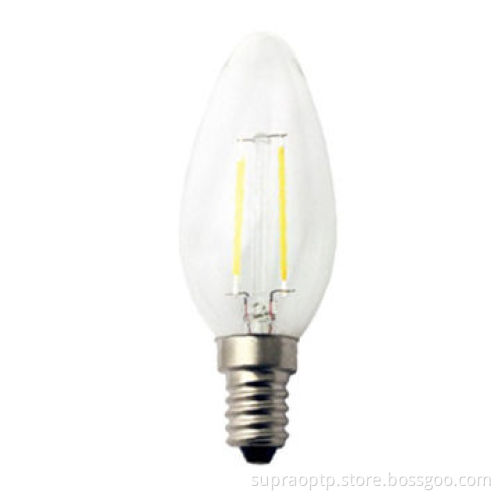 E26 LED Filament Candle Light, (Round Design) with 360 Degrees Beam Angle